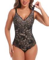 Lace Shapewear for Women Tummy Control Shaperwear V Neck Sleeveless Body Shaper Bodysuit Fajas Women’s Body Shaper-SW02