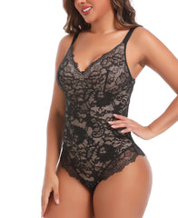 Lace Shapewear for Women Tummy Control Shaperwear V Neck Sleeveless Body Shaper Bodysuit Fajas Women’s Body Shaper-SW02