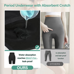 P16 Leak Proof Period Underwear for Women Washable 50ml Period Absorbent Shorts Boyshorts for Yoga Gym