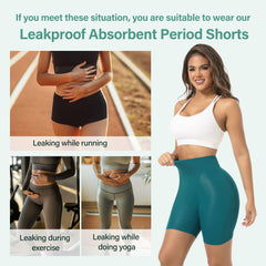 P16 Leak Proof Period Underwear for Women Washable 50ml Period Absorbent Shorts Boyshorts for Yoga Gym