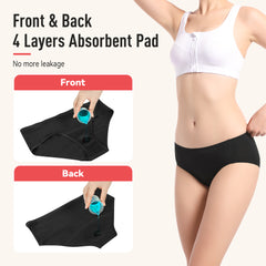 P111 Period Underwear for Women Washable Leak Proof Underwear Womens Incontinence Briefs Absorbent Leakproof Panties for Mild Incontinence Period Postpartum Bladder Leakage 50ml 3pcs