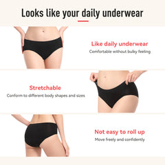 P111 Period Underwear for Women Washable Leak Proof Underwear Womens Incontinence Briefs Absorbent Leakproof Panties for Mild Incontinence Period Postpartum Bladder Leakage 50ml 3pcs