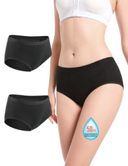 P12 Incontinence Underwear for Women Washable Leak Proof Underwear for Women 50ml Regular Absorbent Womens Incontinence Underwear for Incontinence Postpartum Bladder Leak Protective Panties BL-2pcs