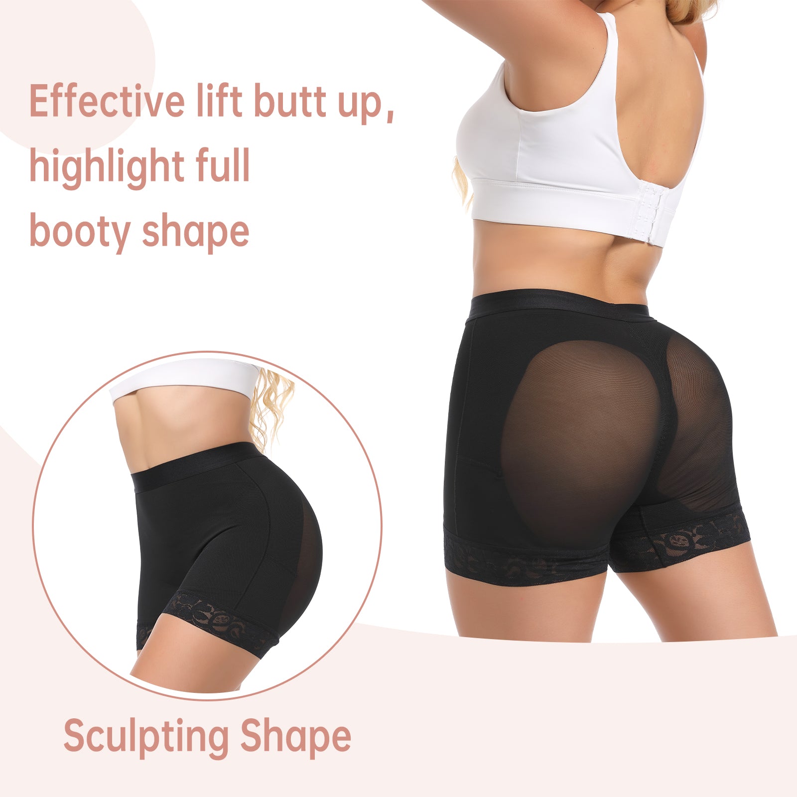 Lace Body Shaper Shorts Womens Tummy Control Shaperwear for Women Butt Lifting Shapewear Lace Shaping Boyshorts BL-SW07