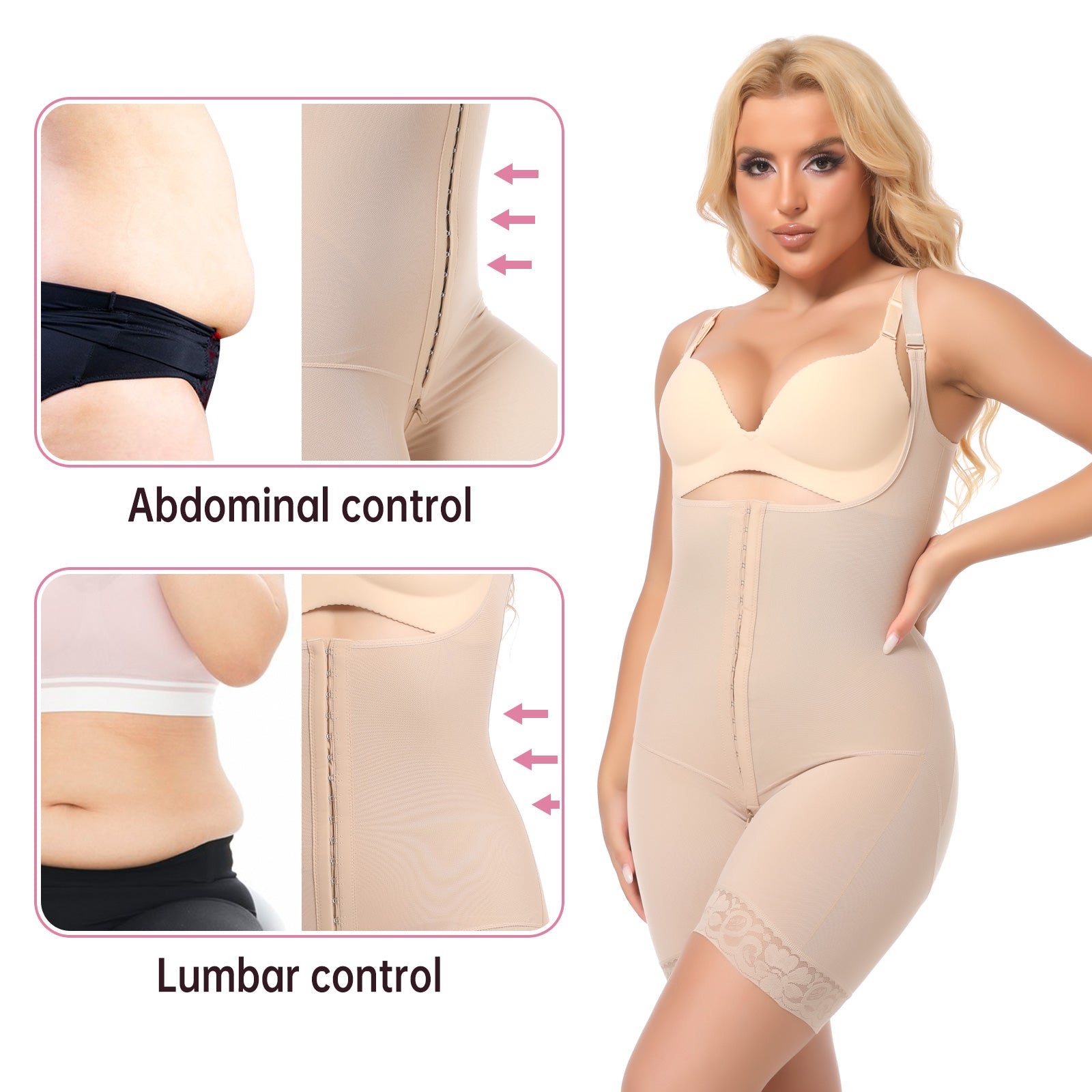 Shapewear for Women Tummy Control Body Shaper Colombiana Faja Postpartum Girdles Butt Lifter for Women Thigh Slimmer-SW01