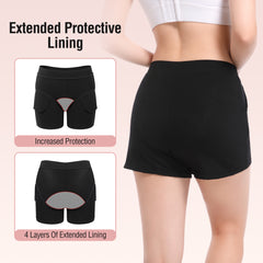 P17 Incontinence Underwear for Women Washable - Women’s Leak Proof Underwear Reusable Incontinence Underwear for Women Bladder Control Incontinence Overnight Sleep Shorts Boyshort Black