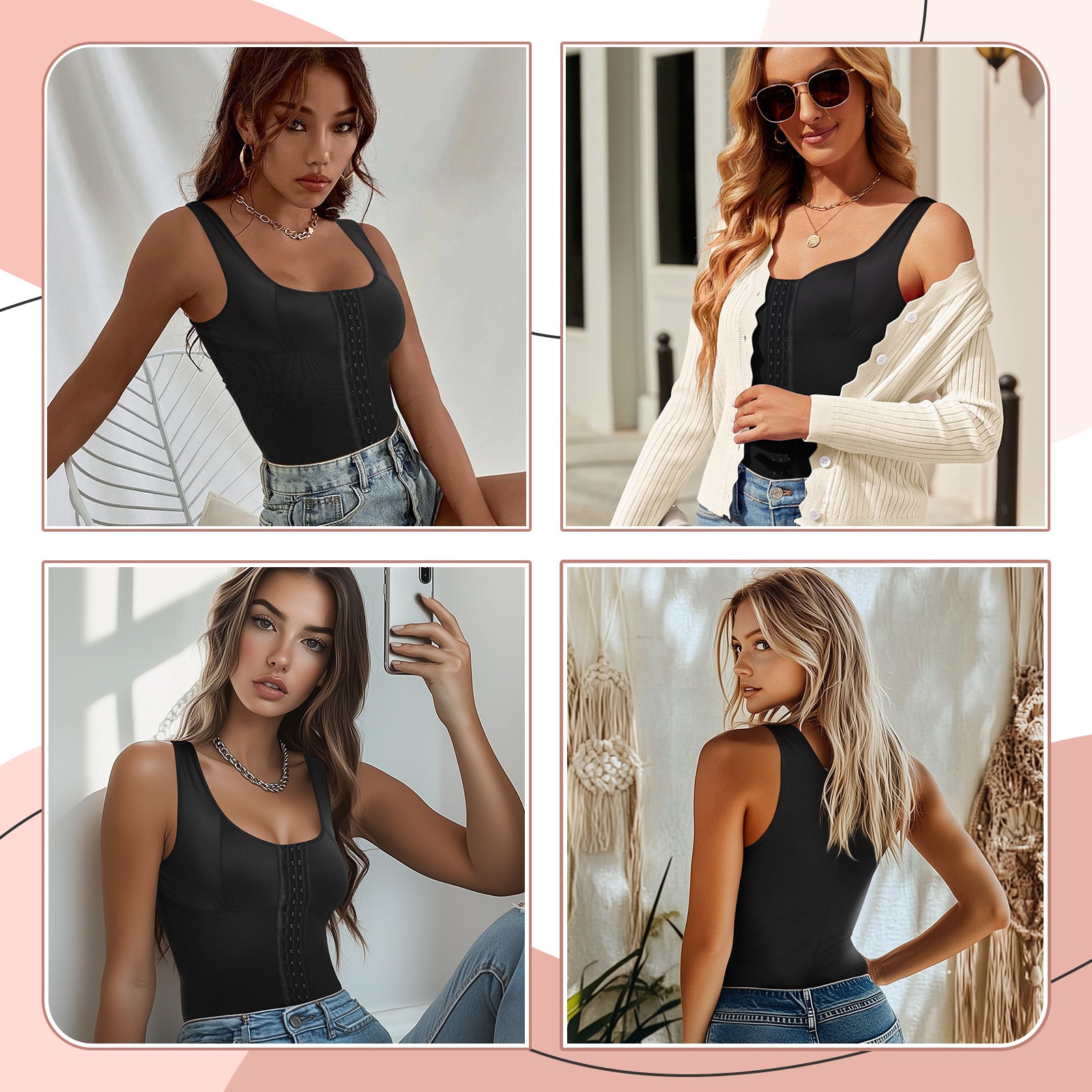 Tuopuda shapewear bodysuit voor dames, bodyshaper met buikcontrole, naadloze bodyshaper met string, verstelbare bandjes, afslankende tailletrainer en V-hals, volledig vormgevende bodysuit, Beige, S Tuopuda shapewear bodysuit voor dames, bodyshaper met buikcontrole, naadloze bodyshaper met string, verstelbare bandjes, afslankende tailletrainer en V-hals, volledig vormgevende bodysuit, Beige, S